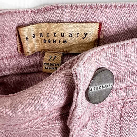 Sanctuary Embroidered Mid Rise Skinny Jeans in Dusty Rose Women’s Sz 27 - Picture 6 of 10